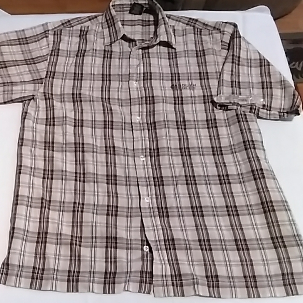 South Pole brown plaid  short sleeve size large